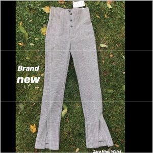 High waist plaid Zara pants